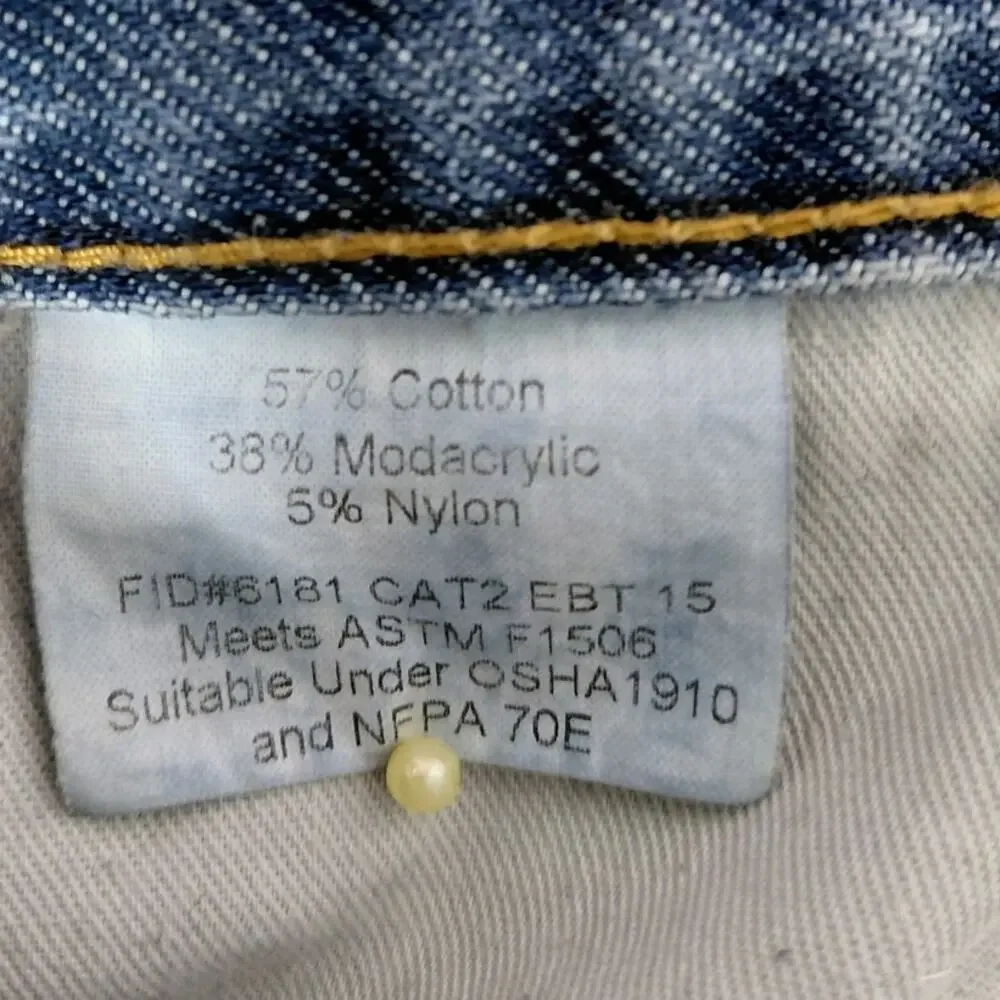 Drifire Flame Resistant Blue CAT 2 Workwear Jeans Men See Measurements